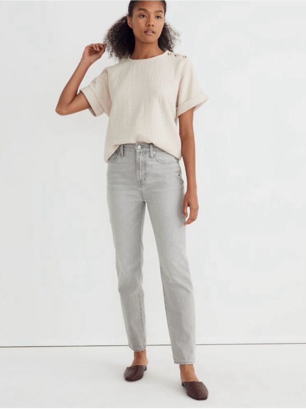 Madewell The Perfect Vintage Jean- High Rise Cropped- 26P- Gray- MSRP $128